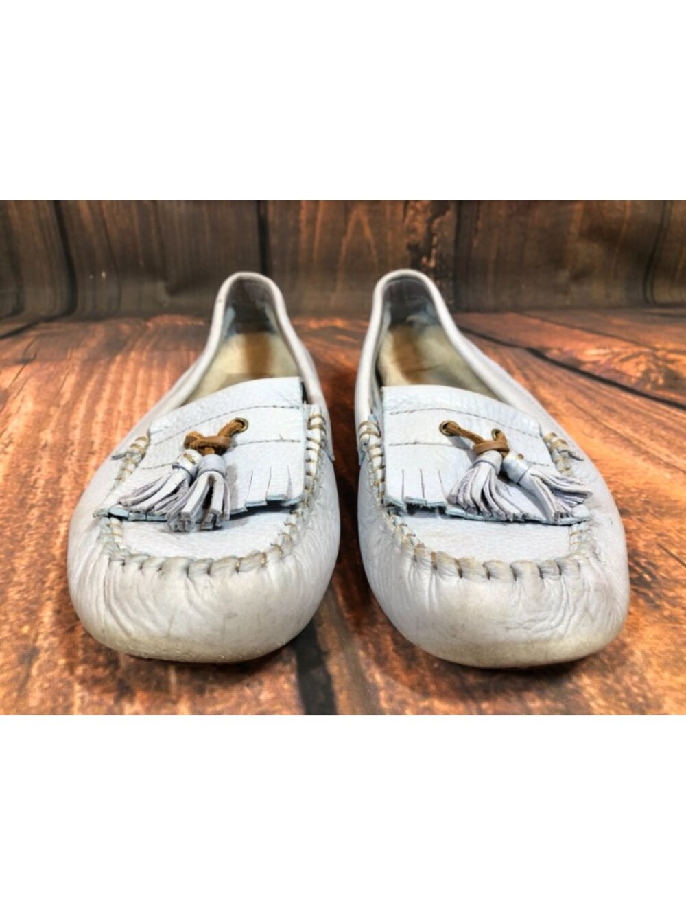 UGG Womens 7 / 38 Margaret Blue Leather Tasseled Loafer Slipper - Picture 8 of 11